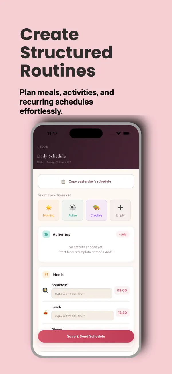 Daily routines — Morning, Active, Creative templates